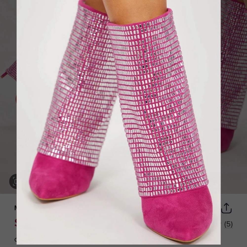 Pink Rhinestone Women's Boots